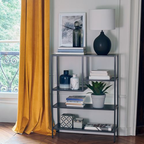 Meuble Étagère De Rangement En Métal Noir 75 X 100.5 Cm