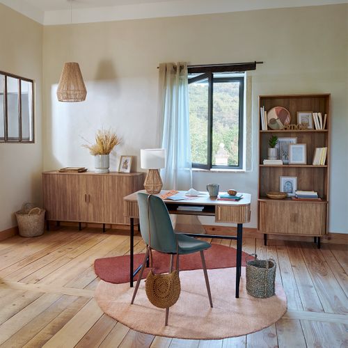 Lampe à Poser En Coton Et Métal H 40 Cm