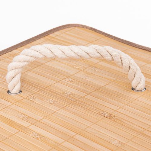 Panier à Linge D'angle 48l En Bambou Naturel H 50 Cm
