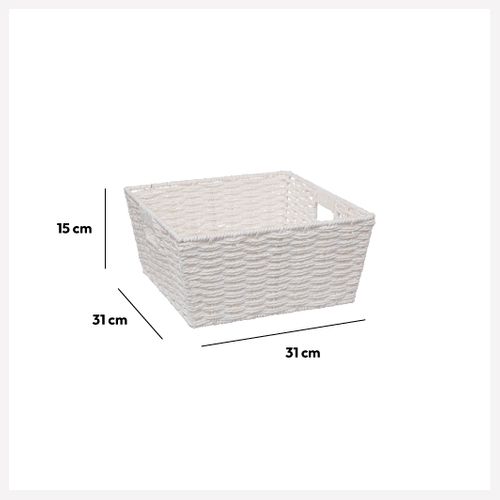 Panier Vannerie 31x15cm Blanc Mix N' Modul
