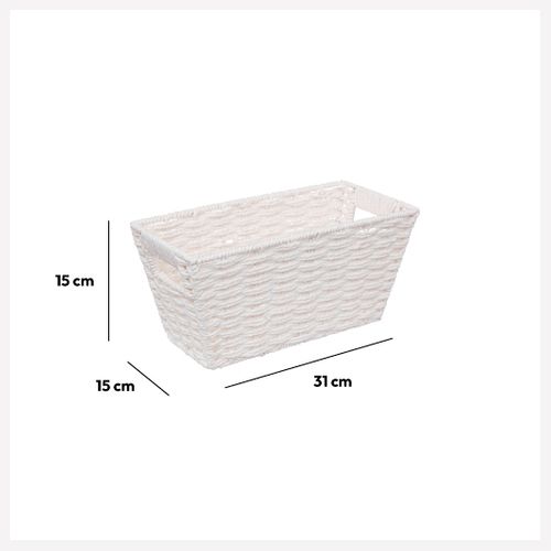 Panier Vannerie 15x31cm Blanc Mix N' Modul