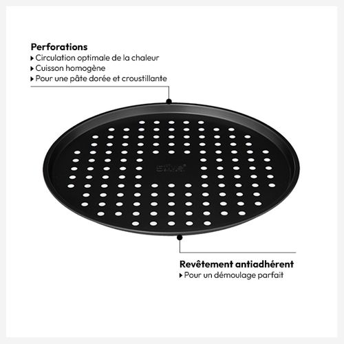 Plaque à Pizza Métal Perforé 33 Cm