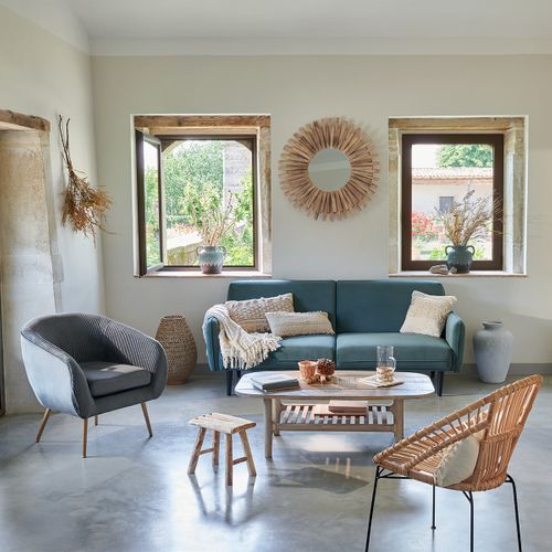 Canapé Clic-clac "daria" - 3 Places - Velours - Vert Céladon