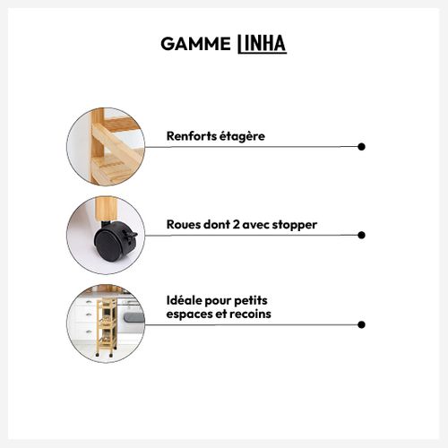 Desserte Petit Modèle Bambou Linha 5five - Naturel