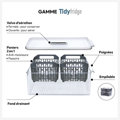 Boîte Organiseur Frigo 32x22cm Tidy Fridge