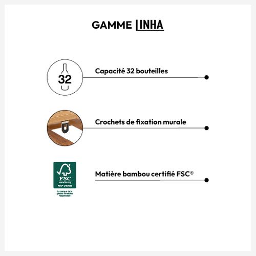 Rack Bouteilles X32 Bambou Linha 5five