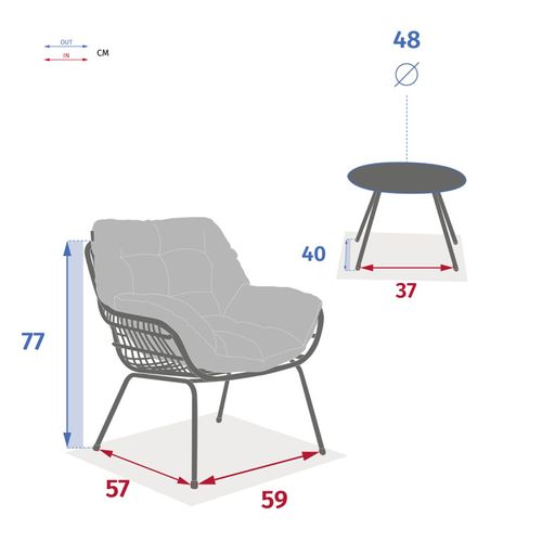Salon De Jardin 2 Places Paopao Graphite Hespéride