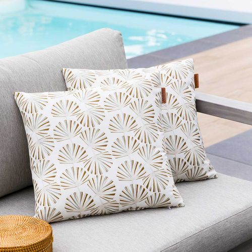 Coussin Déco D'extérieur "fylie" Palmier et Camel 40x40cm En Polyester