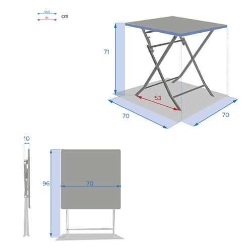 Table Carrée Pliante Greensboro 2p Argile Hespéride