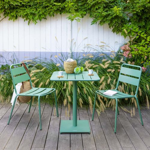 Table Carrée Extérieure 2 Places Phuket Vert Olive Hespéride