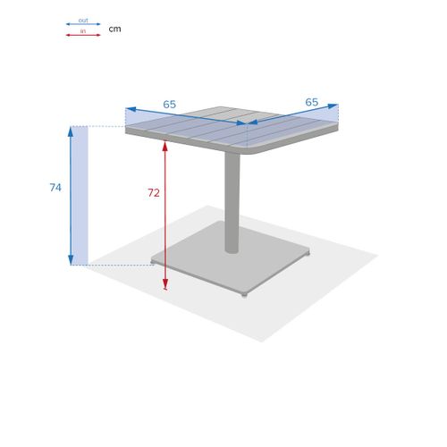 Table Carrée Extérieure 2 Places Phuket Vert Olive Hespéride