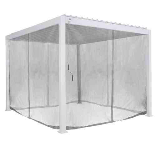 Kit De Rideaux Et Moustiquaire Pour Pergola Evora (4 Doubles Rails, 4 Rideaux Et 4 Moustiquaires)