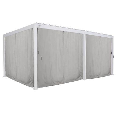 Kit De Rideaux Et Moustiquaire Pour Pergola Evora (6 Doubles Rails, 6 Rideaux Et 6 Moustiquaires)