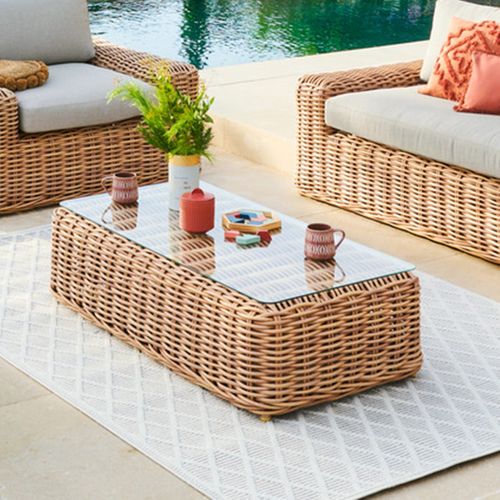 Table Basse Extérieure Rectangulaire Savinia Coloris Tahini Hespéride