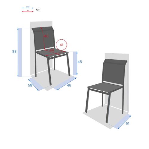Chaise Extérieur Essentia Bleu Canard/graphite Hespéride