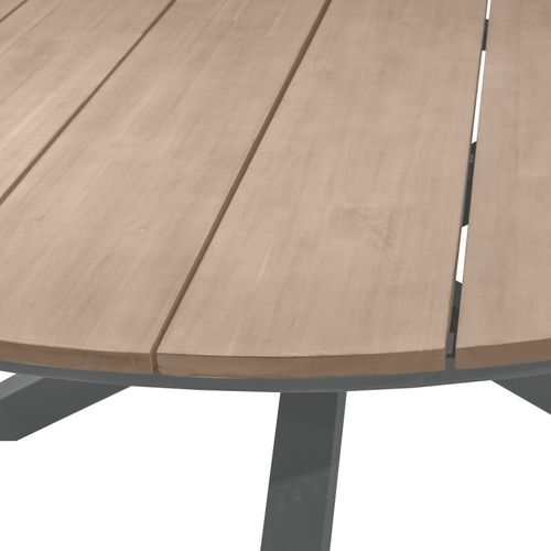 Table Extérieure Ronde 8 Personnes Graphite Oriengo Hespéride