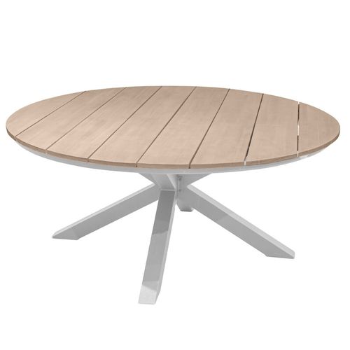 Table Extérieure Ronde 8 Personnes Blanche Oriengo Hespéride