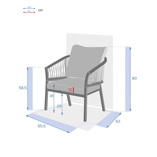 Fauteuil De Salon De Jardin "oriengo" Taupe et Blanc En Aluminium Traité Époxy