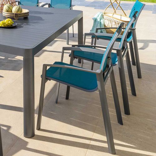 Fauteuil Extérieur Axant Bleu Canard/graphite Hespéride