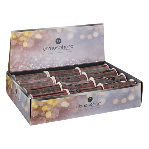 Guirlande De Noël Ruban Motif Tartan Rouge Et Vert 12 Cm X 5 M