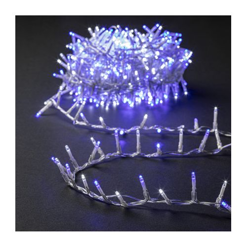 Guirlande Lumineuse Extérieur 50 M 2000 LED Blanc Froid et Bleu Et 8 Jeux De Lumière