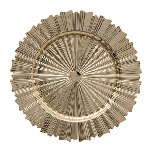 Lot De 6 Assiettes De Présentation "art Déco" 33cm Or