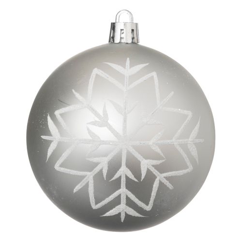 Déco De Sapin Lot De 8 Boules De Noël D 8 Cm - Argent Et Blanc