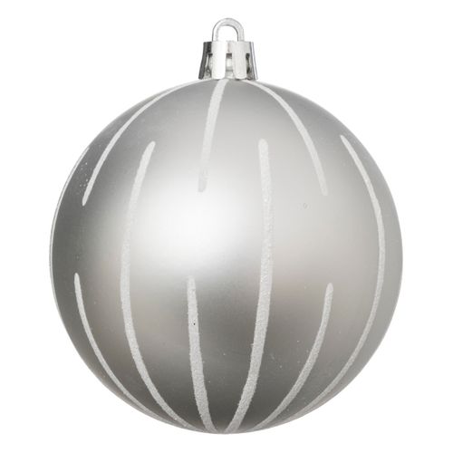 Déco De Sapin Lot De 8 Boules De Noël D 8 Cm - Argent Et Blanc