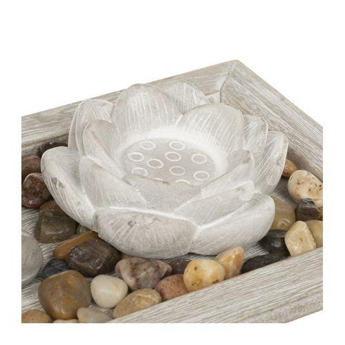 Jardin Zen Bouddha Sur Un Plateau Avec 2 Photophores Et Déco