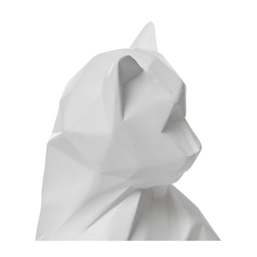 Objet Déco Chat Origami Blanc En Résine H 20.5 Cm