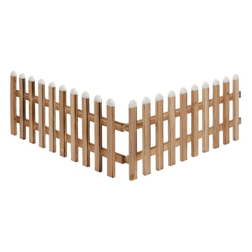 Déco De Noël Clôture En Bois Finition Enneigé L 90 X H 20 Cm