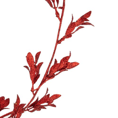 Guirlande De Noël Feuilles Rouge L 180 Cm