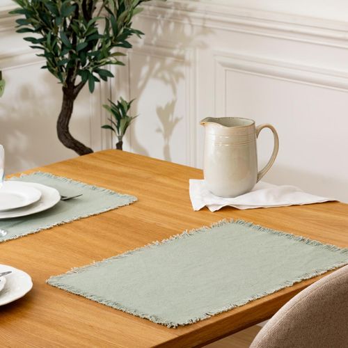 Set De Table à Franges - 45x30 Cm - Vert Menthe