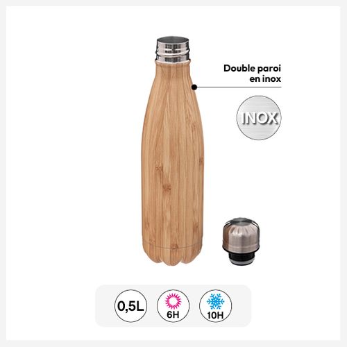 Bouteille Isotherme Effet Bambou 05l
