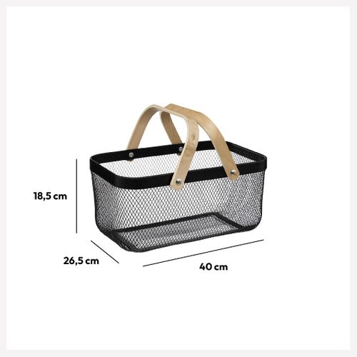 Corbeille En Métal 40x26 Cm Noir Mayaj