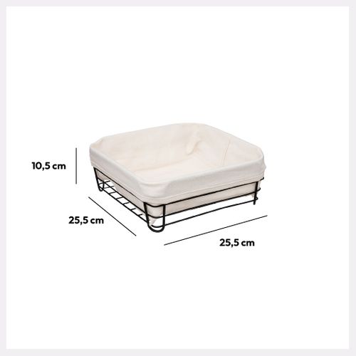 Corbeille En Acier 25 Cm - Beige Noir