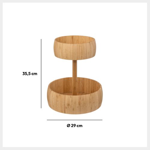 Corbeille à Fruit 2 Niveaux Bambou