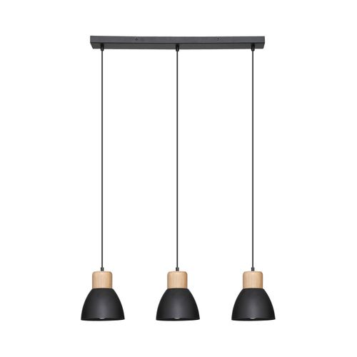 Luminaire Suspension 3 Lampes En Métal Noir H 100 Cm