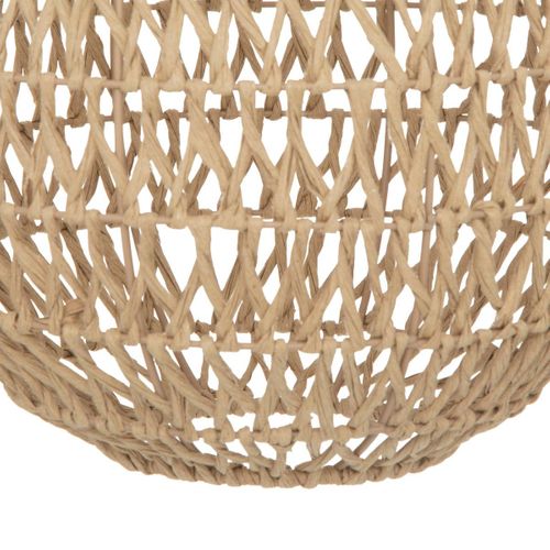 Luminaire Suspension 2 Lampes En Métal Et Corde Beige