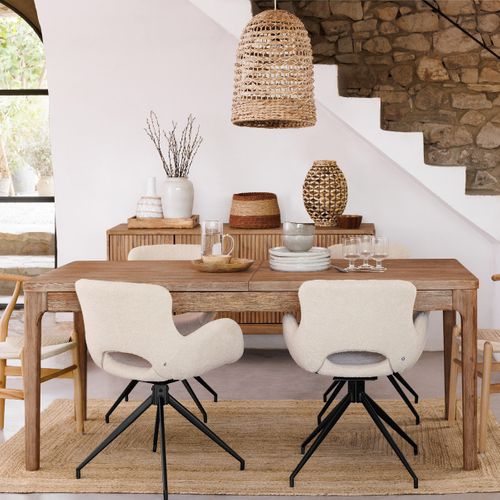 Luminaire Suspension En Métal Et Jacinthe D 37 X H 50 Cm