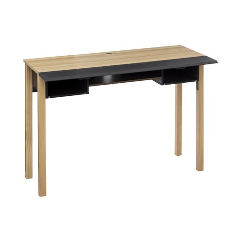 Meuble Console Extensible Et Bureau En Bois Beige Et Gris H 80 Cm