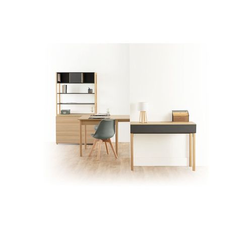 Meuble Console Extensible Et Bureau En Bois Beige Et Gris H 80 Cm