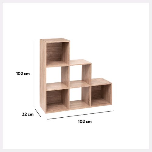 Etagère Escalier 6 Cases Mix Naturel 5five