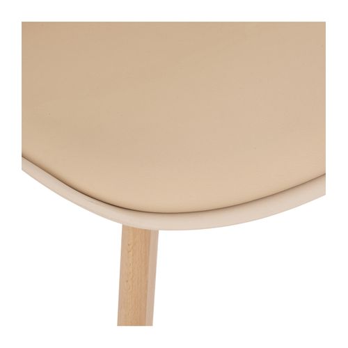 Chaise De Table Assise Beige Et Pieds En Bois De Hêtre