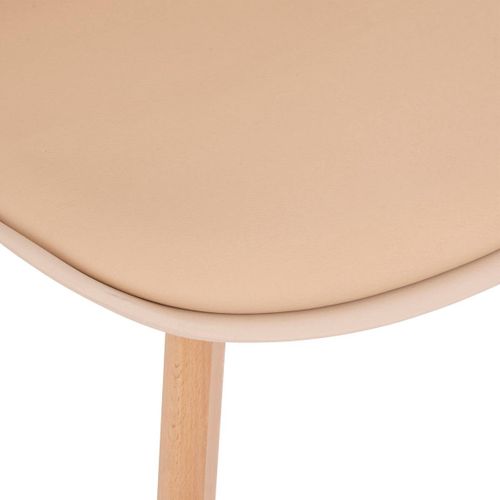 Chaise De Table Assise Beige Et Pieds En Bois De Hêtre