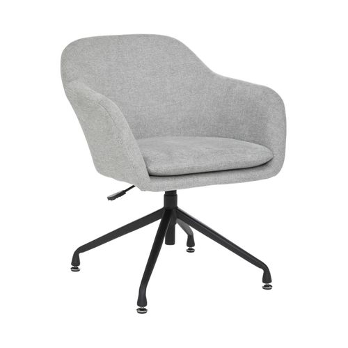 Fauteuil De Bureau Pivotant Tissu Gris Et Pieds En Métal