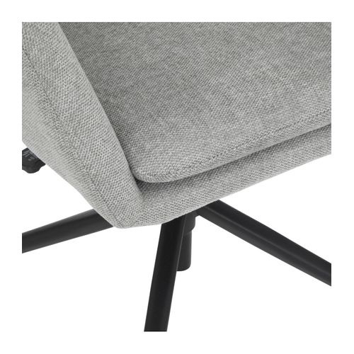 Fauteuil De Bureau Pivotant Tissu Gris Et Pieds En Métal