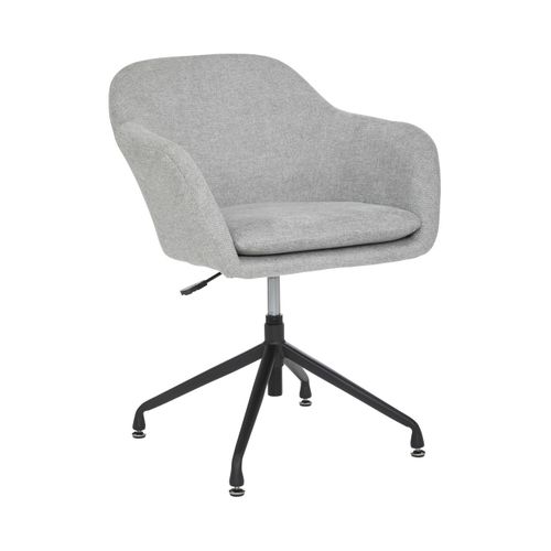 Fauteuil De Bureau Pivotant Tissu Gris Et Pieds En Métal