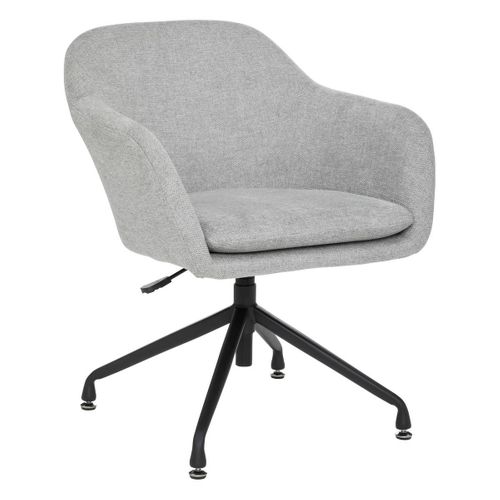 Fauteuil De Bureau Pivotant Tissu Gris Et Pieds En Métal