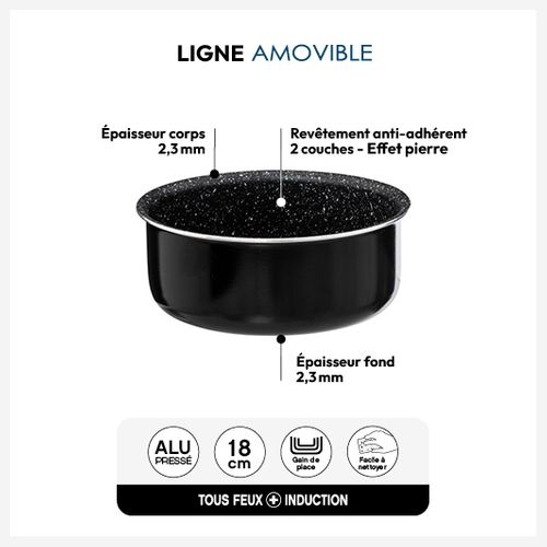 Casserole Aluminium Pressé 18 Cm Amovible